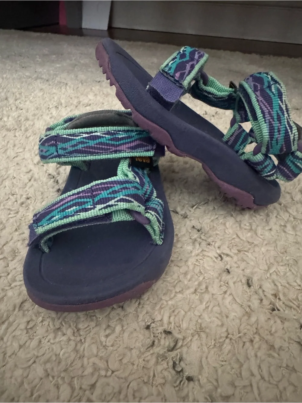 Teva Kids Strappy Sandals in Teal, Purple & Navy
